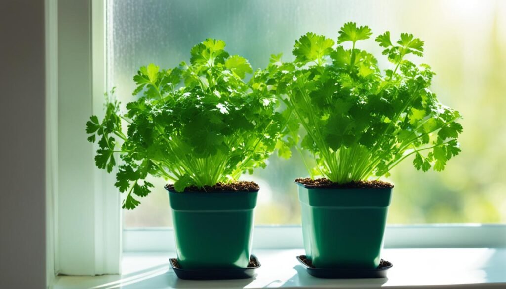 Healthy Indoor Cilantro Care