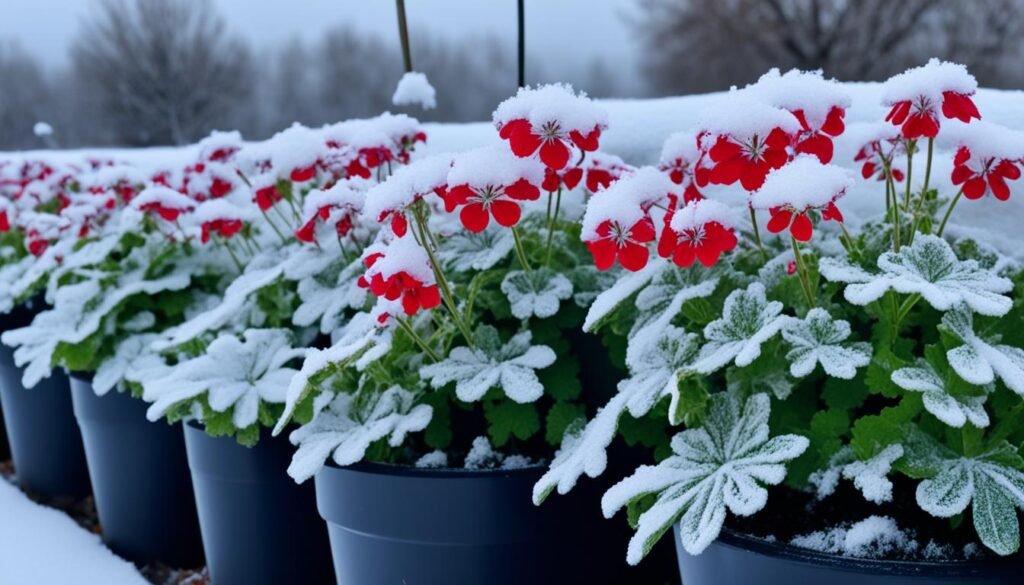 overwintering geraniums